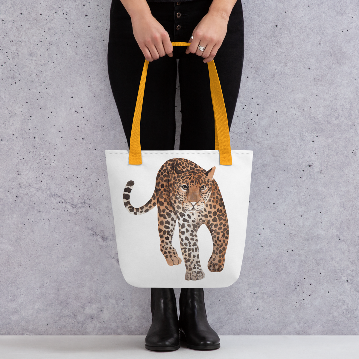 Minimalist Leopard Premium All-Over Print Tote Bag