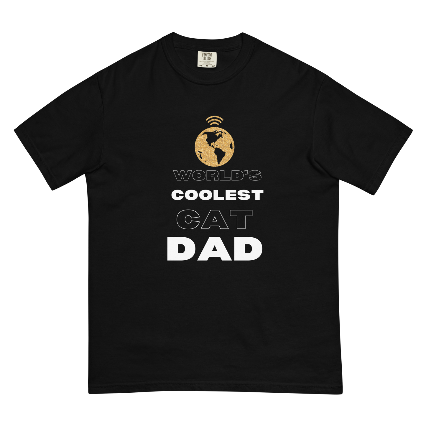 GARMENT DYED HEAVEY WEIGHT T-SHIRT - World's Coolest Cat Dad
