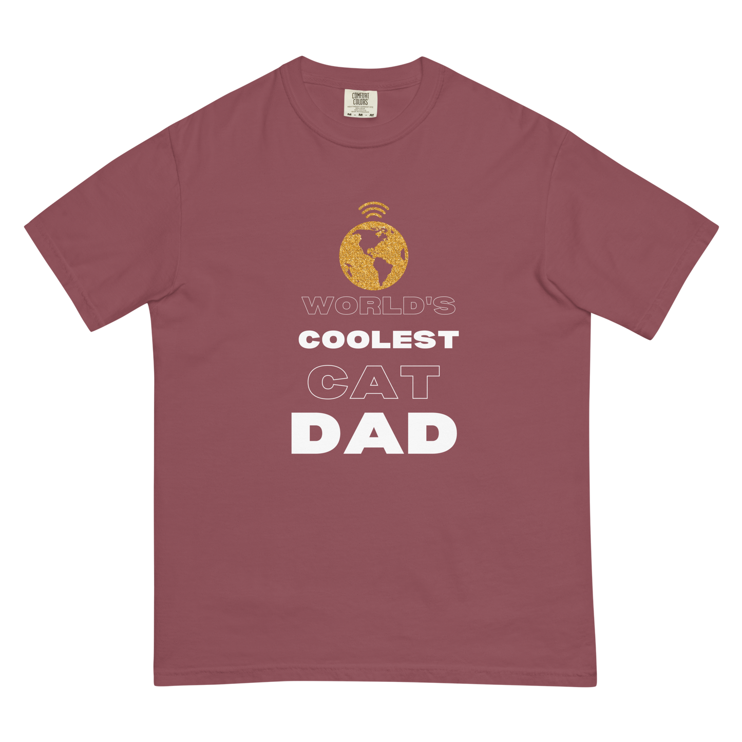 GARMENT DYED HEAVEY WEIGHT T-SHIRT - World's Coolest Cat Dad
