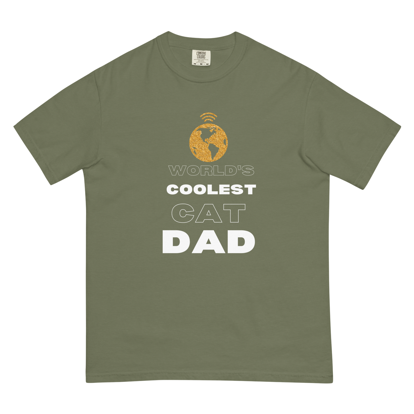 GARMENT DYED HEAVEY WEIGHT T-SHIRT - World's Coolest Cat Dad