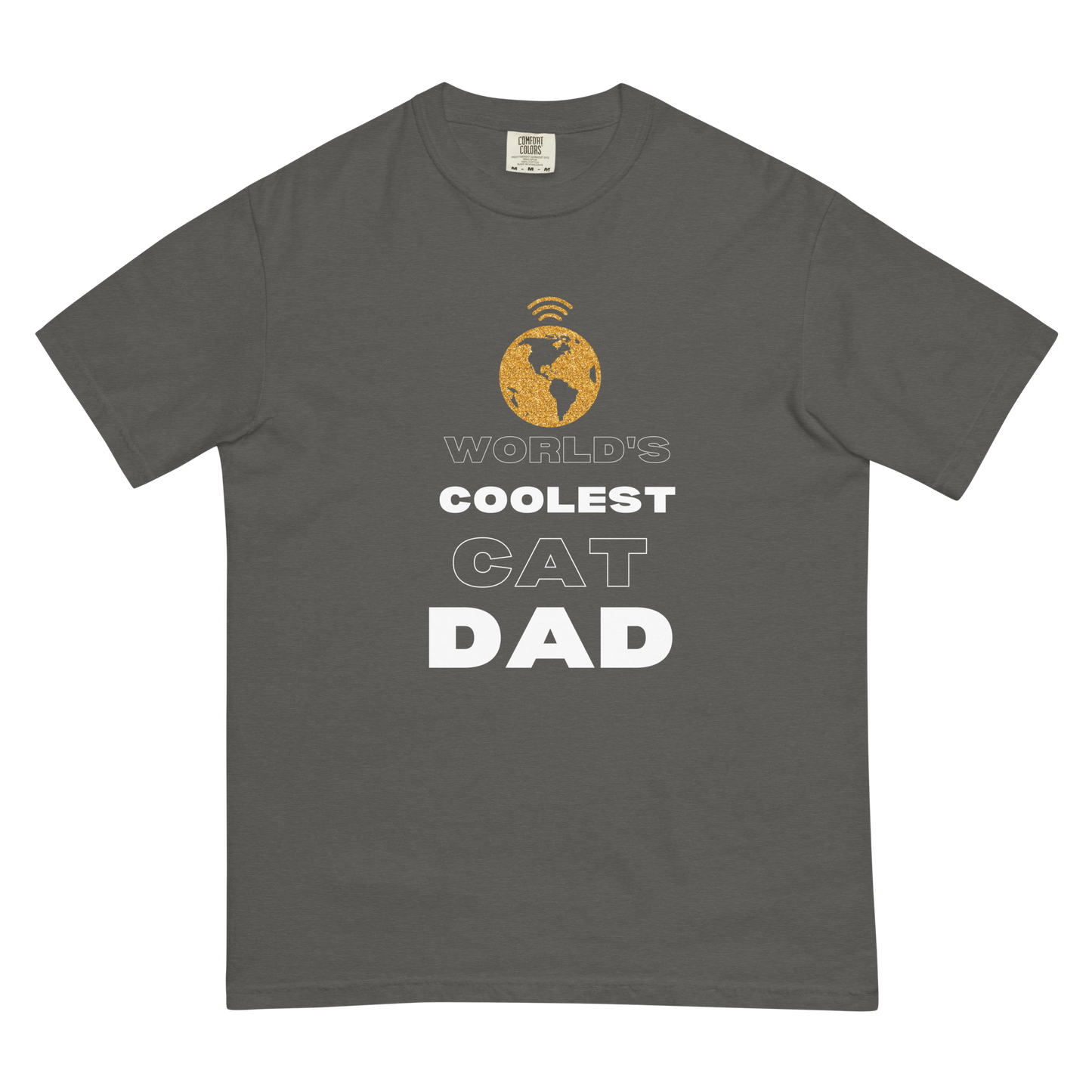 GARMENT DYED HEAVEY WEIGHT T-SHIRT - World's Coolest Cat Dad
