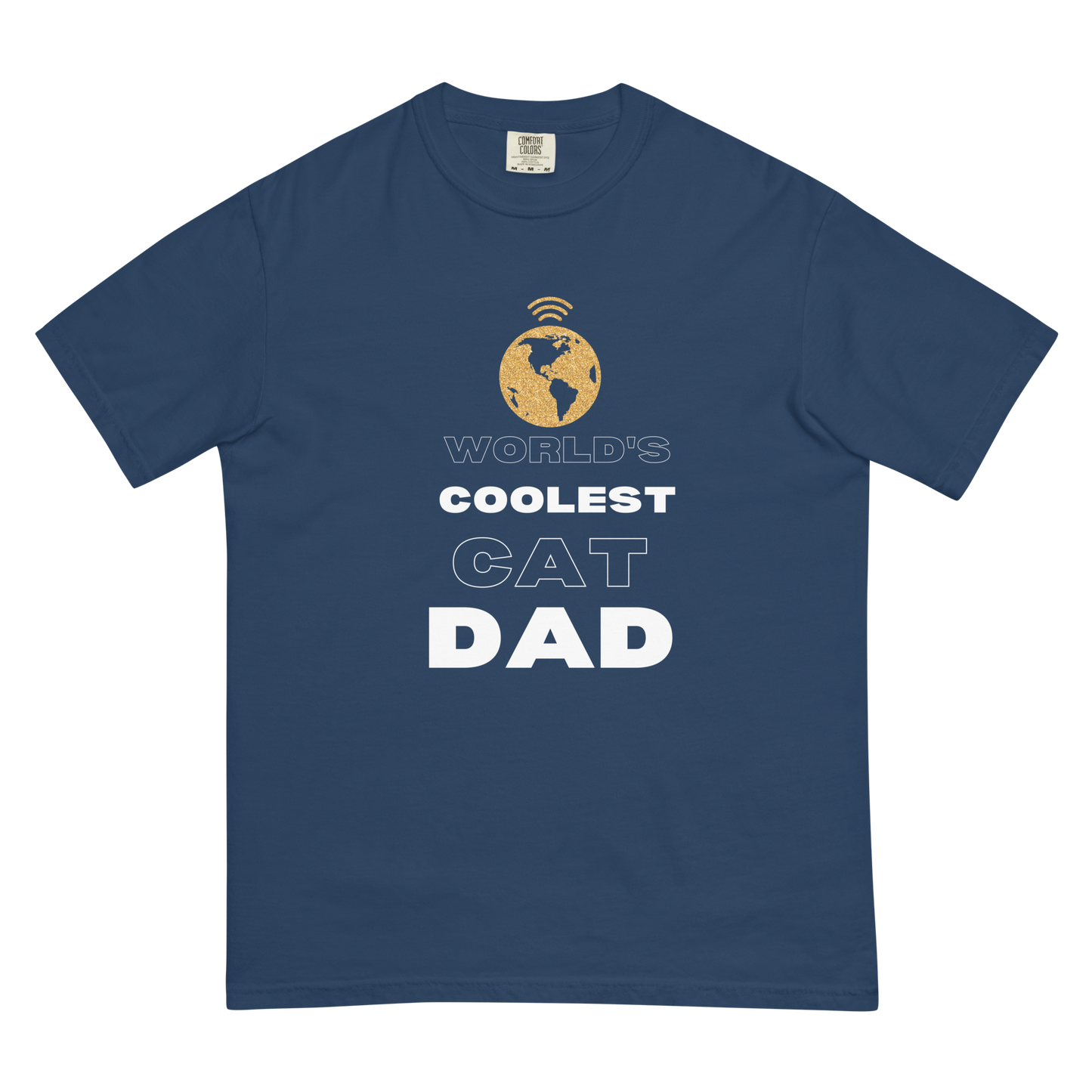 GARMENT DYED HEAVEY WEIGHT T-SHIRT - World's Coolest Cat Dad