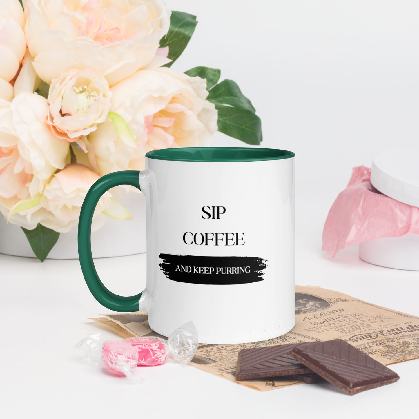 CERAMIC CAT MUG - Sip Coffee Start Purring