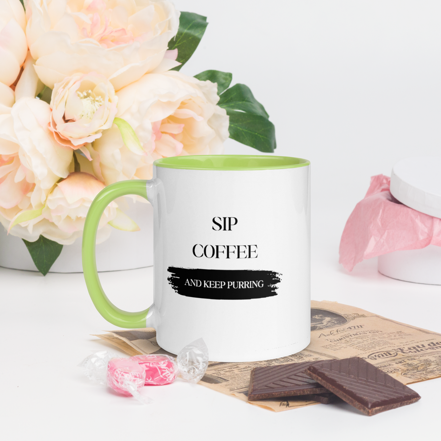 CERAMIC CAT MUG - Sip Coffee Start Purring