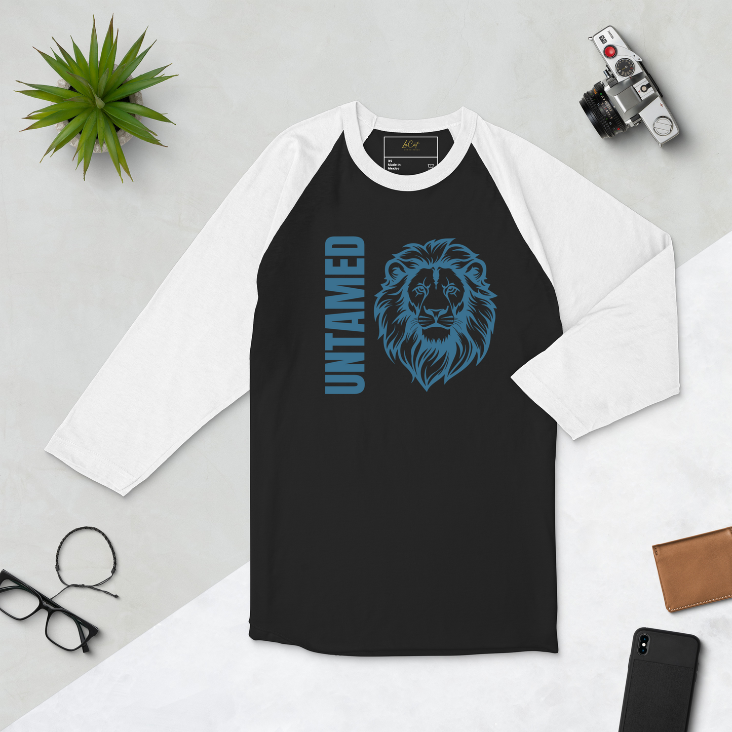 UNISEX 3/4 SLEEVE RAGLAN SHIRT - Lion