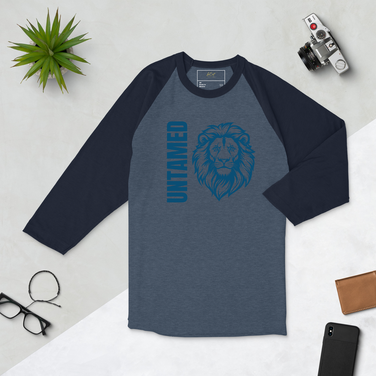 UNISEX 3/4 SLEEVE RAGLAN SHIRT - Lion