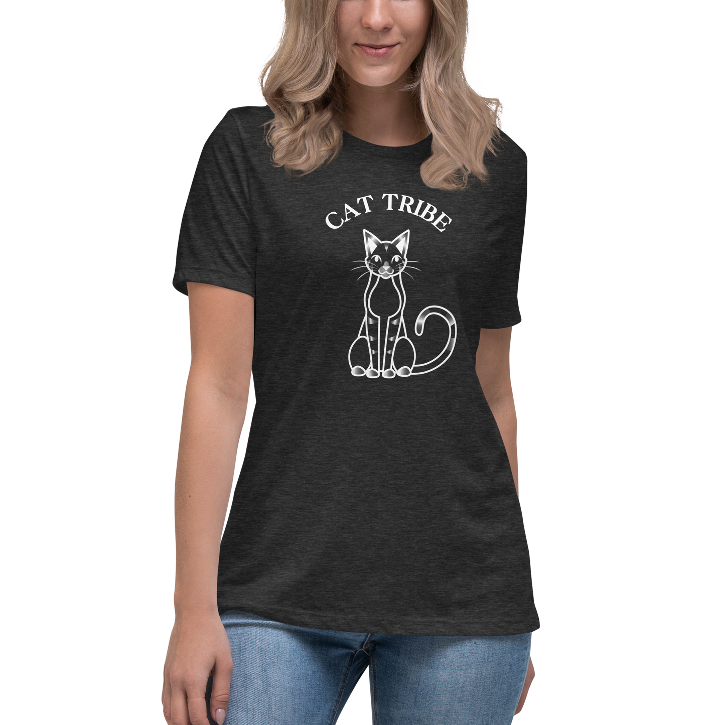 WOMEN'S BELLA & CANVAS TEE - Cat Tribe Silver