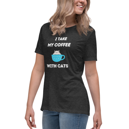 WOMEN'S BELLA & CANVAS TEE - Cats & Coffee