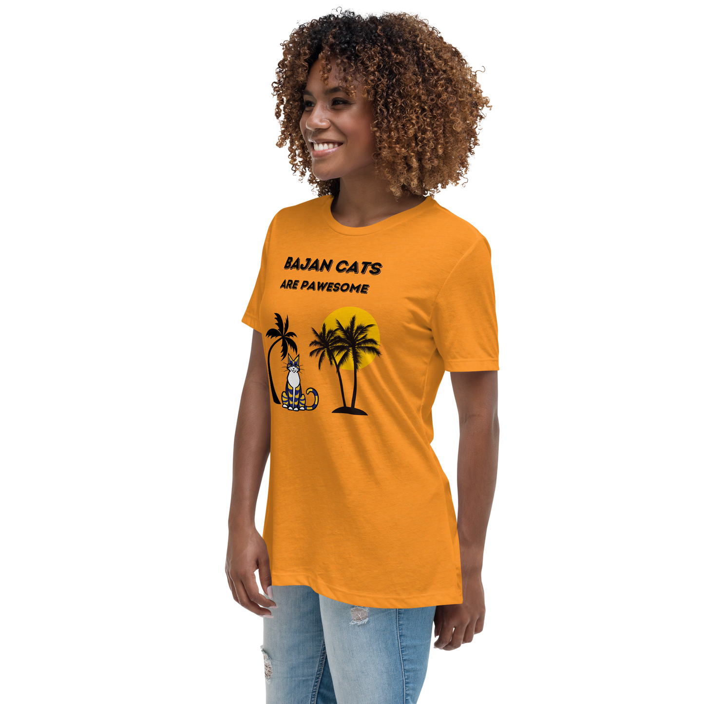 WOMEN'S BELLA & CANVAS TEE - Charity Tee, Bajan Cats Are Pawesome