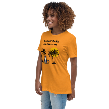 WOMEN'S BELLA & CANVAS TEE - Charity Tee, Bajan Cats Are Pawesome