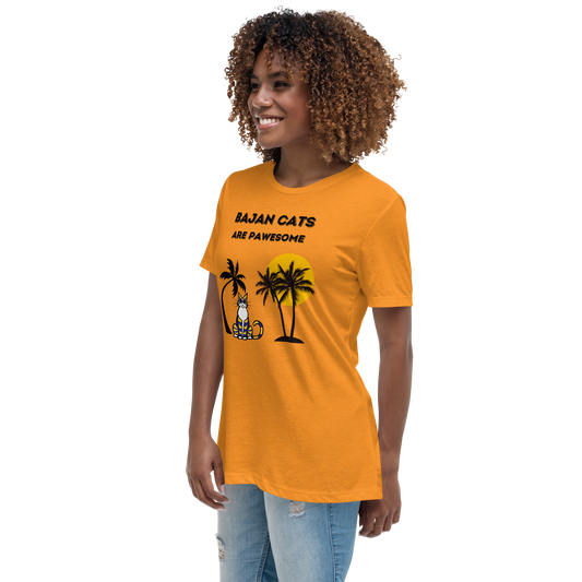 WOMEN'S BELLA & CANVAS TEE - Charity Tee, Bajan Cats Are Pawesome