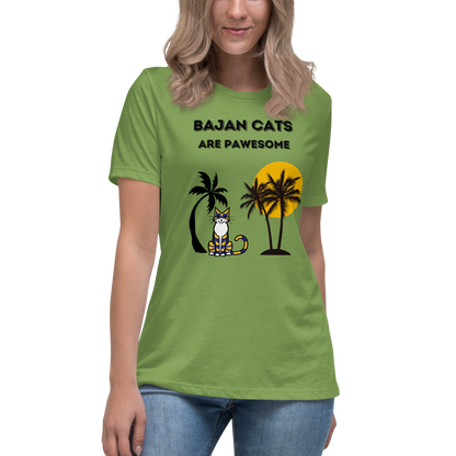 WOMEN'S BELLA & CANVAS TEE - Charity Tee, Bajan Cats Are Pawesome