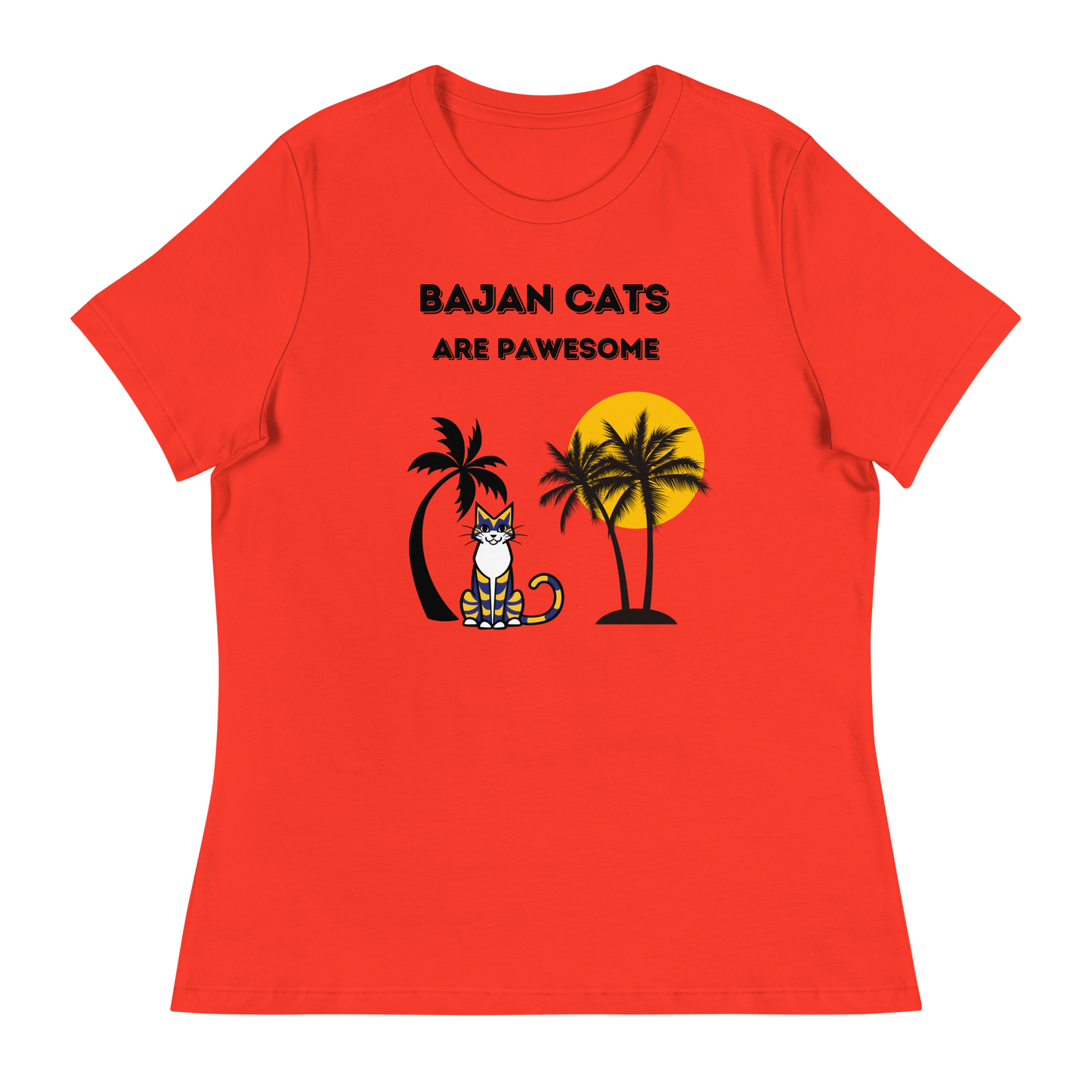 WOMEN'S BELLA & CANVAS TEE - Charity Tee, Bajan Cats Are Pawesome