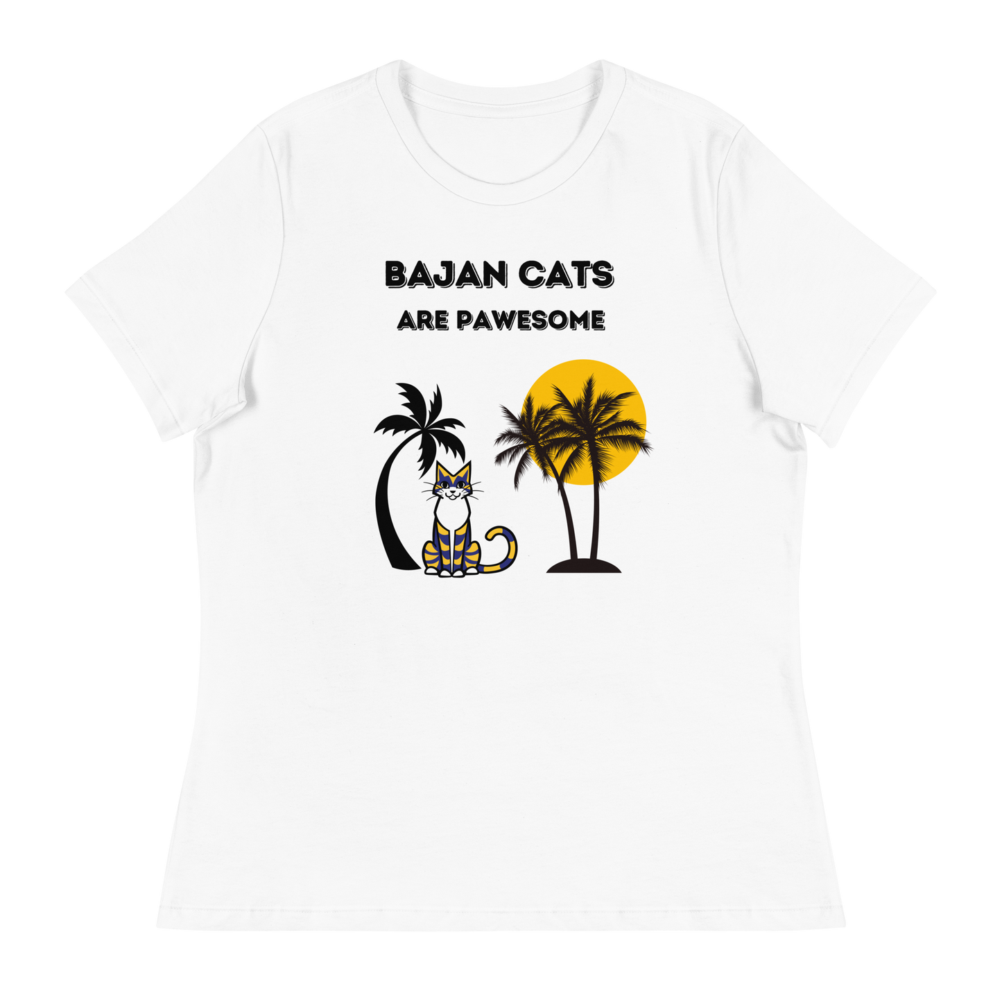 WOMEN'S BELLA & CANVAS TEE - Charity Tee, Bajan Cats Are Pawesome