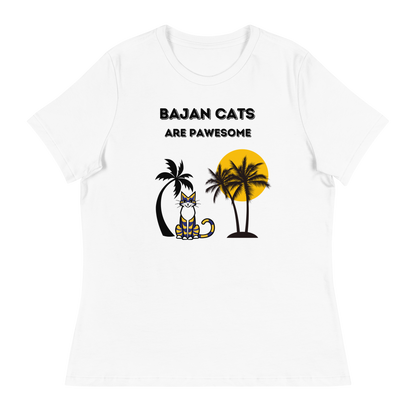 WOMEN'S BELLA & CANVAS TEE - Charity Tee, Bajan Cats Are Pawesome