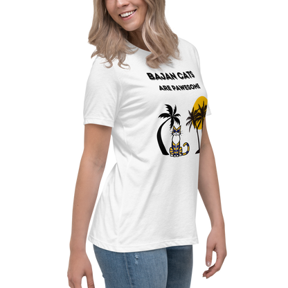 WOMEN'S BELLA & CANVAS TEE - Charity Tee, Bajan Cats Are Pawesome